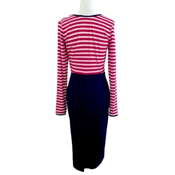 LNWOT Deadly Dames pinup striped long sleeve bodycon dress - Picture 3 of 7